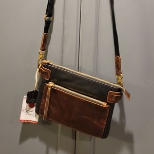 Osgoode Marley Lillian genuine cowhide leather crossbody clutch purse bag NWT